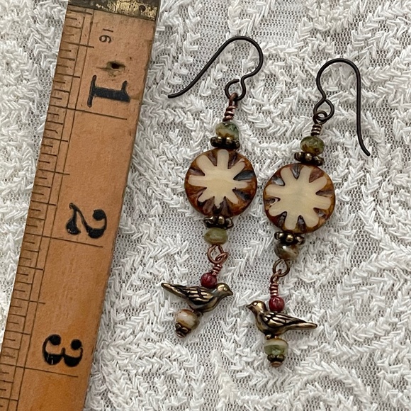 ARTISAN Earrings - “Doves Over the Mojave” Dangle Earrings - Picture 6 of 8
